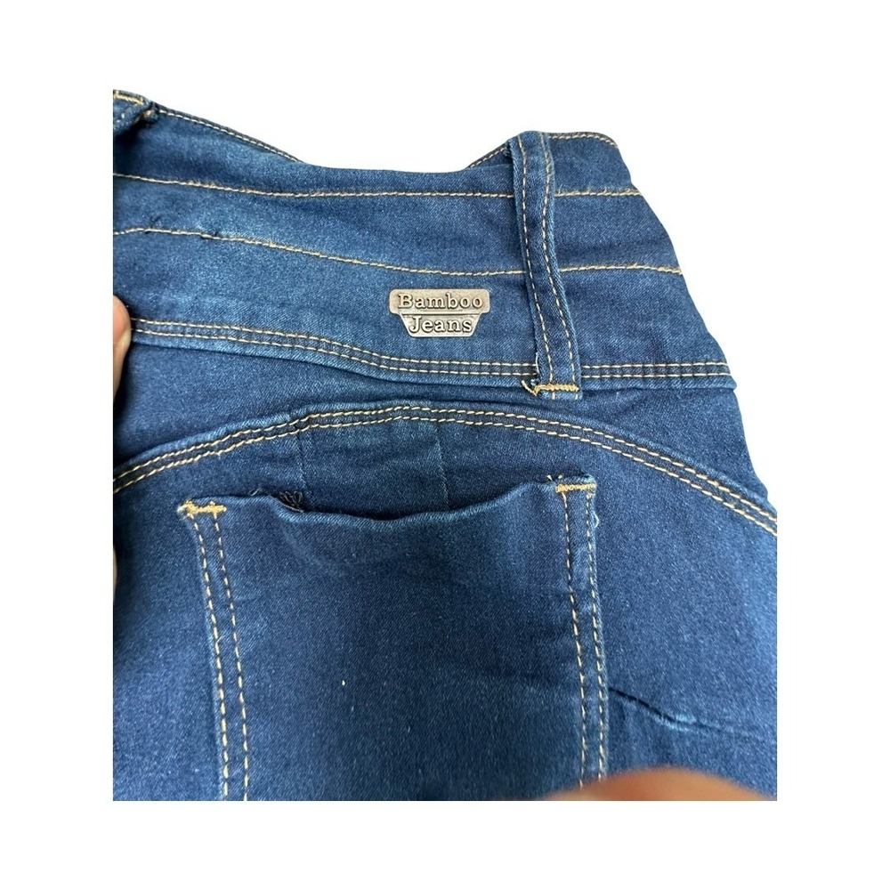 Bamboo Jeans Womens 9 Blue High Rise Multi Button Flare Bell Bottom Denim Pants - Picture 12 of 14